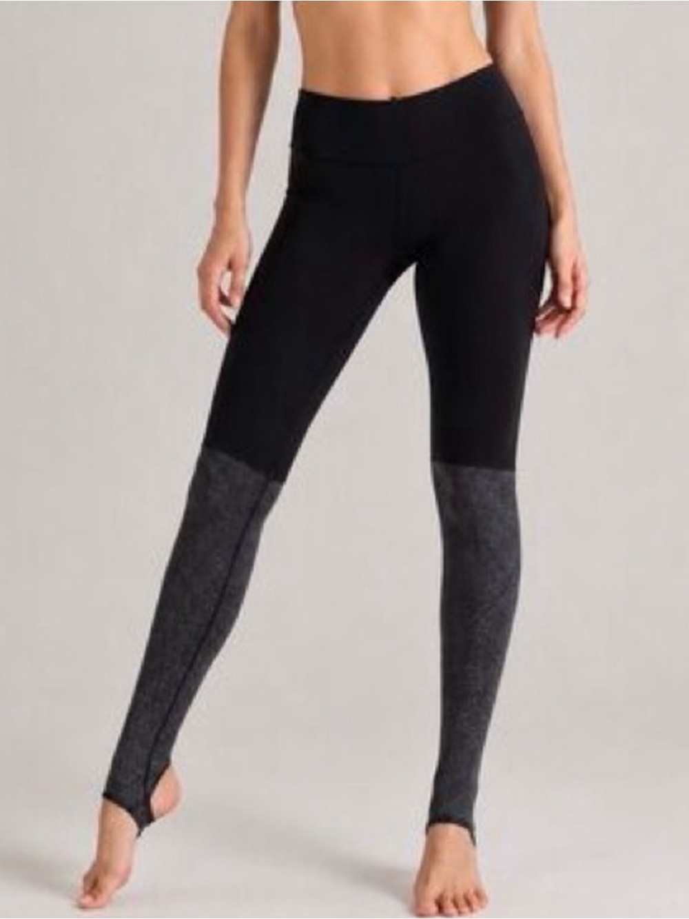 lululemon athletica Two-Tone Stirrup Leggings - Black & Dark Gray